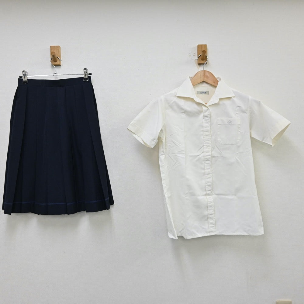 【中古】東京都 跡見学園中学校高等学校 女子制服 2点（シャツ・スカート）sf012089