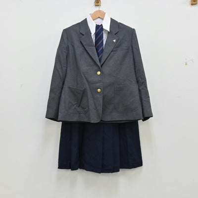 【中古】北海道 北海道おいとねっぷ美術高等学校 女子制服 5点（ブレザー・シャツ・ニット・スカート）sf012091