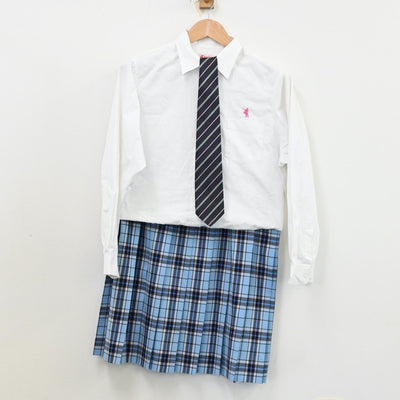 【中古】東京都 クラーク記念国際高等学校 女子制服 3点（シャツ・スカート）sf012094