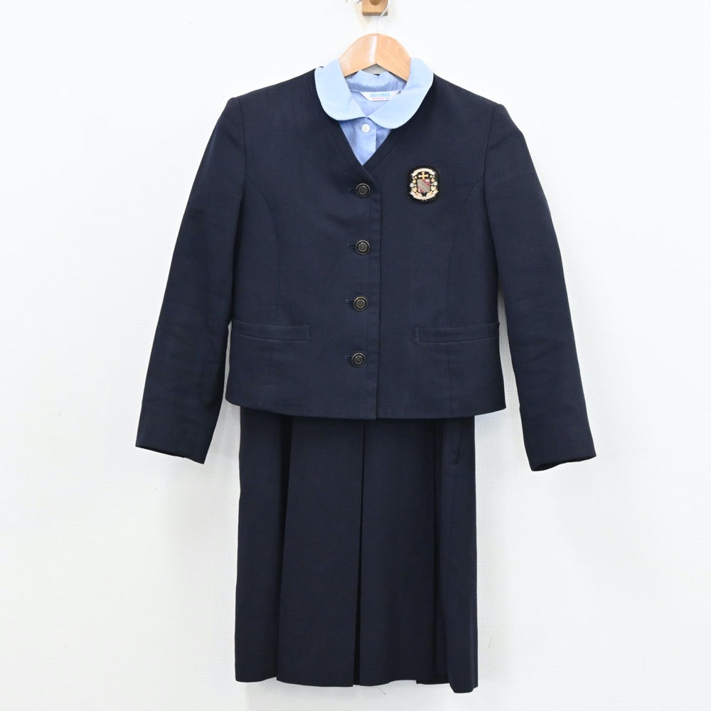 【中古】静岡県 静岡雙葉中学校・高等学校 女子制服 5点（ブレザー・シャツ・ニット・ジャンパースカート）sf012096