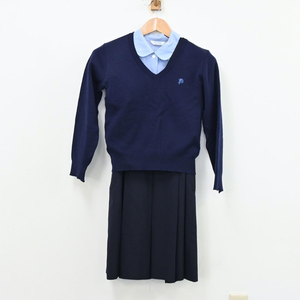 【中古】静岡県 静岡雙葉中学校・高等学校 女子制服 5点（ブレザー・シャツ・ニット・ジャンパースカート）sf012096