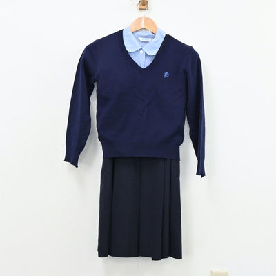 【中古】静岡県 静岡雙葉中学校・高等学校 女子制服 5点（ブレザー・シャツ・ニット・ジャンパースカート）sf012096