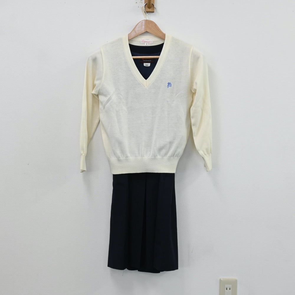 【中古】静岡県 静岡雙葉中学校・高等学校 女子制服 3点（ニット・ジャンパースカート）sf012097