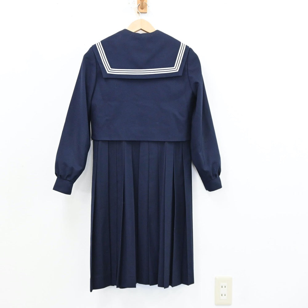 【中古】福岡県 城山中学校 女子制服 3点（セーラー服・ジャンパースカート）sf012099