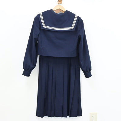 【中古】福岡県 城山中学校 女子制服 2点（セーラー服・ジャンパースカート）sf012100