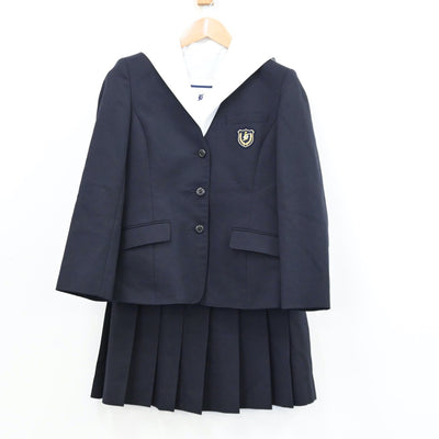 【中古】福岡県 福岡魁誠高等学校 女子制服 4点（ブレザー・セーラー服・ニット・スカート）sf012101