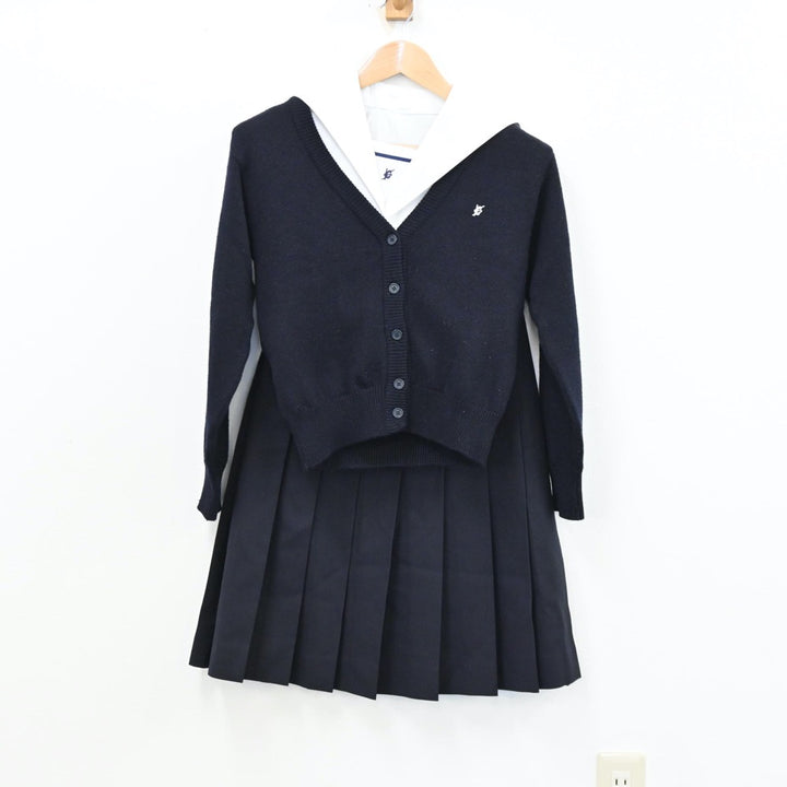 【中古】福岡県 福岡魁誠高等学校 女子制服 4点（ブレザー・セーラー服・ニット・スカート）sf012101