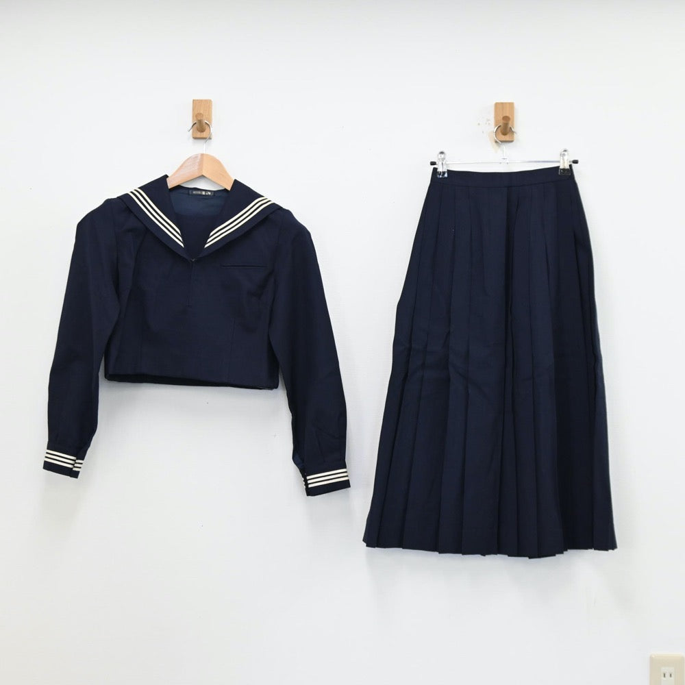 【中古】埼玉県 松山女子高等学校 女子制服 3点（セーラー服・スカート）sf012104