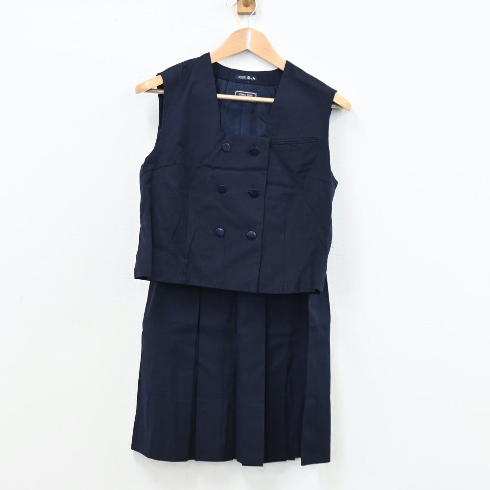 【中古】埼玉県 川越女子高等学校 女子制服 2点（ベスト・スカート）sf012106