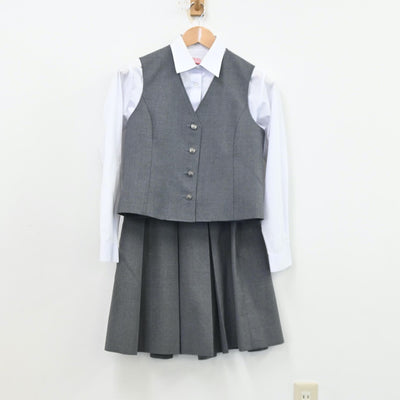 【中古】東京都 谷原中学校 女子制服 5点（ブレザー・シャツ・ベスト・スカート・スカート）sf012107