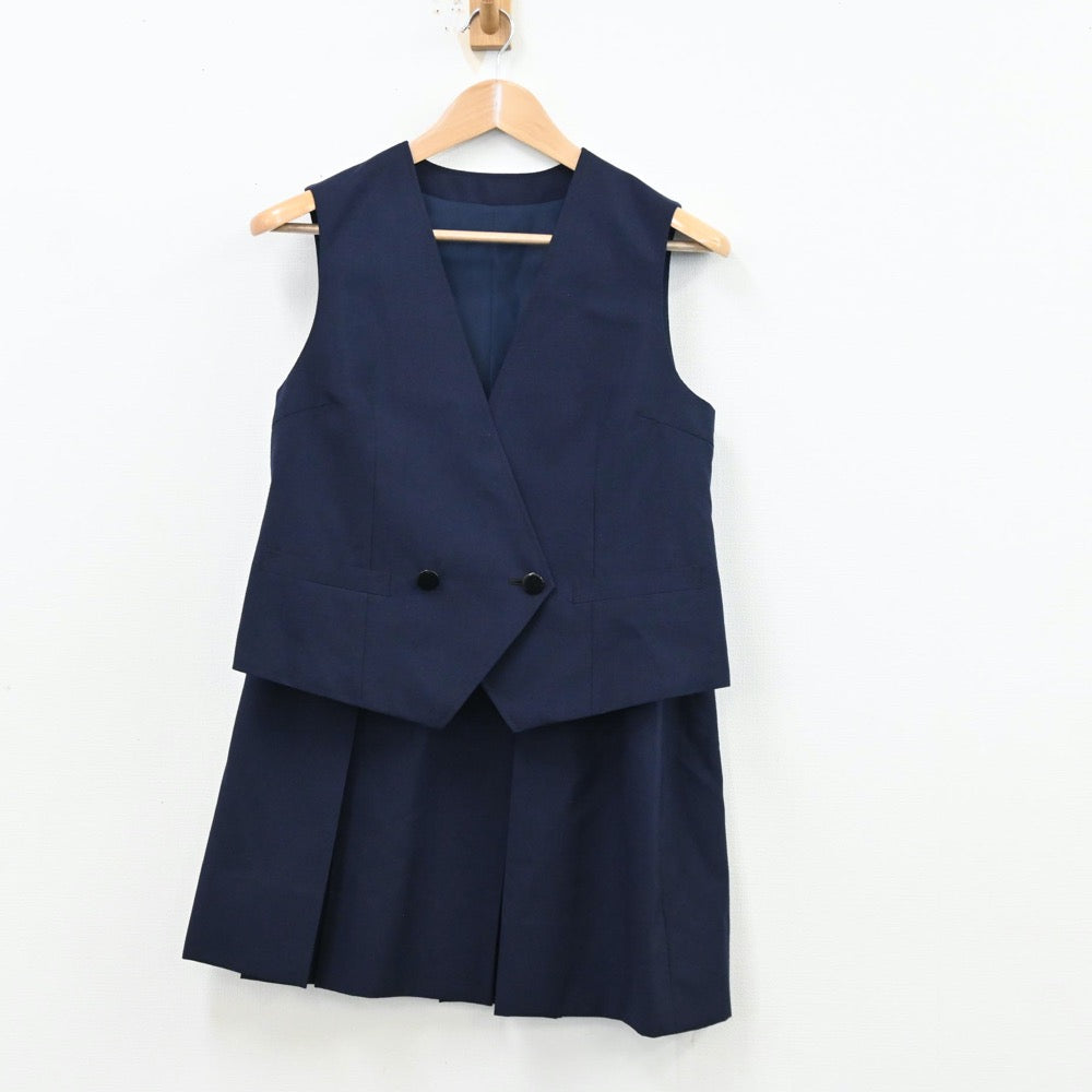 【中古】神奈川県 中田中学校 女子制服 2点（ベスト・スカート）sf012115