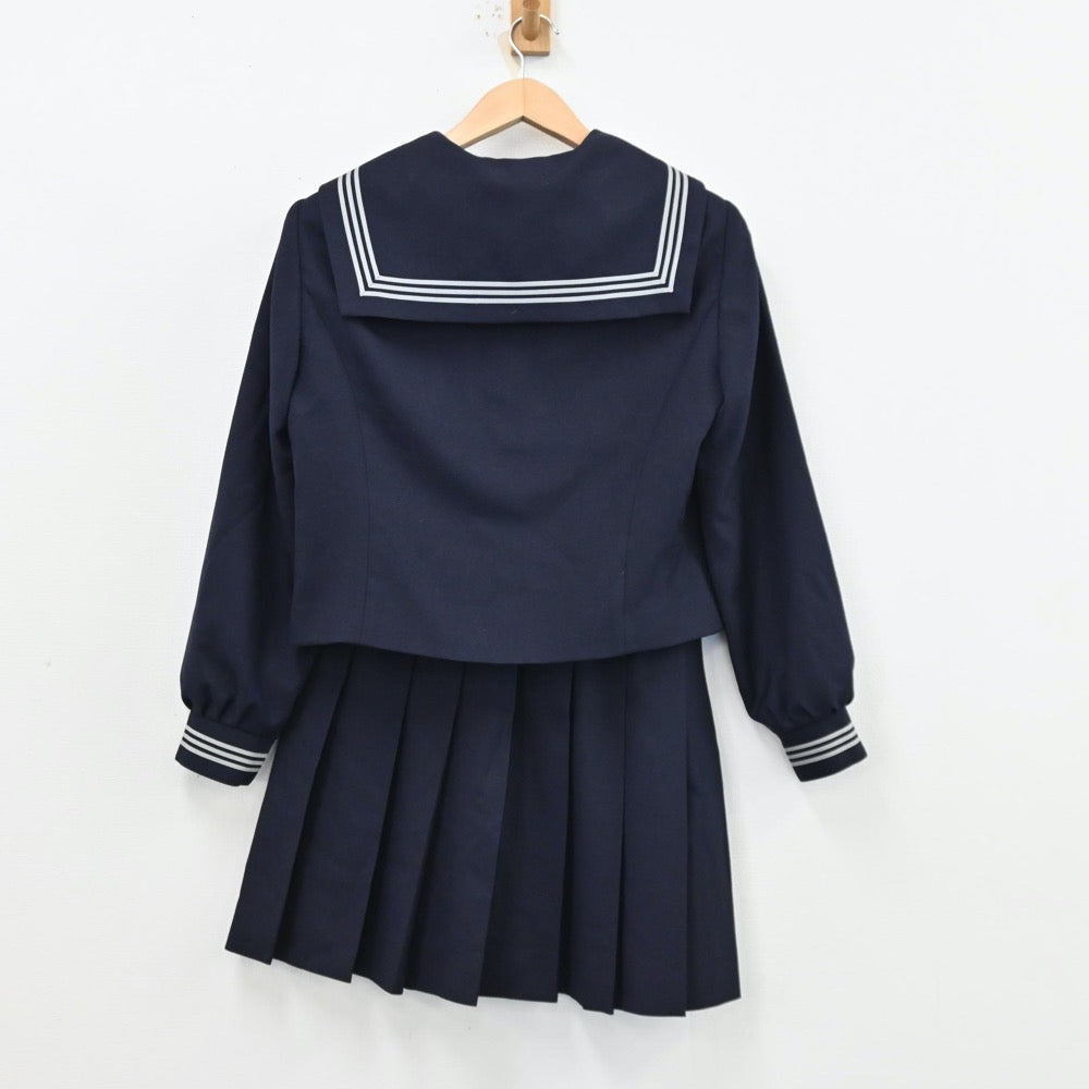 【中古】滋賀県 膳所高等学校 女子制服 3点（セーラー服・スカート）sf012116