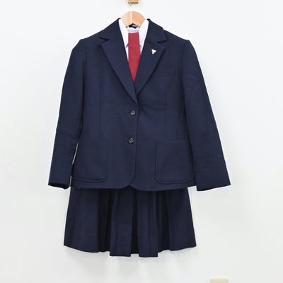 【中古】兵庫県 葺合高等学校 女子制服 6点（ブレザー・ニット・シャツ・スカート）sf012123