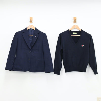 【中古】兵庫県 葺合高等学校 女子制服 6点（ブレザー・ニット・シャツ・スカート）sf012123