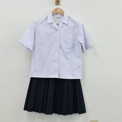 【中古】香川県 木太中学校 女子制服 3点（シャツ・スカート）sf012126