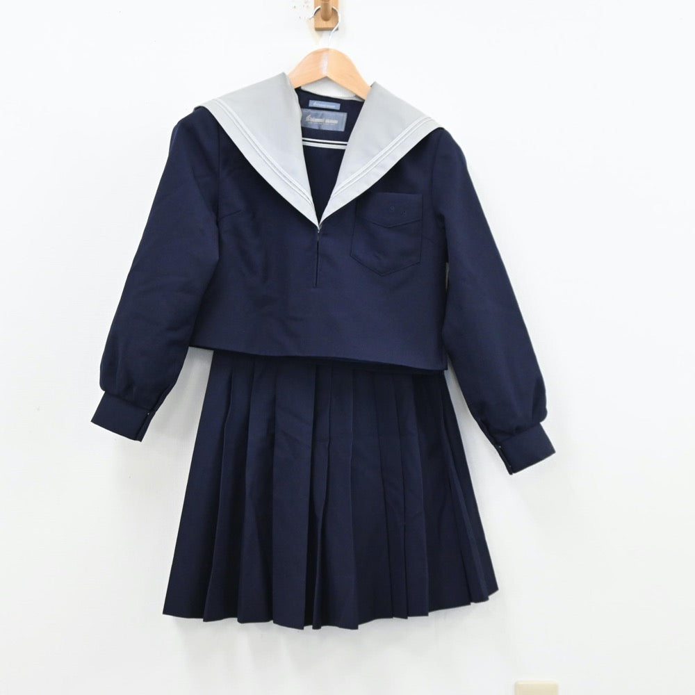 【中古】大阪府 四天王寺中学校 女子制服 3点（セーラー服・セーラー服・スカート）sf012131