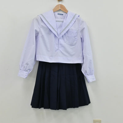 【中古】大阪府 四天王寺中学校 女子制服 3点（セーラー服・セーラー服・スカート）sf012131