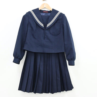 【中古】岐阜県 不破中学校 女子制服 2点（セーラー服・スカート）sf012138