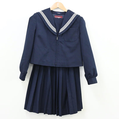 【中古】岐阜県 不破中学校 女子制服 2点（セーラー服・スカート）sf012139