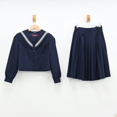 【中古】岐阜県 不破中学校 女子制服 2点（セーラー服・スカート）sf012139