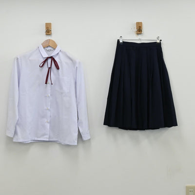 【中古】岐阜県 不破中学校 女子制服 4点（シャツ・スカート）sf012140