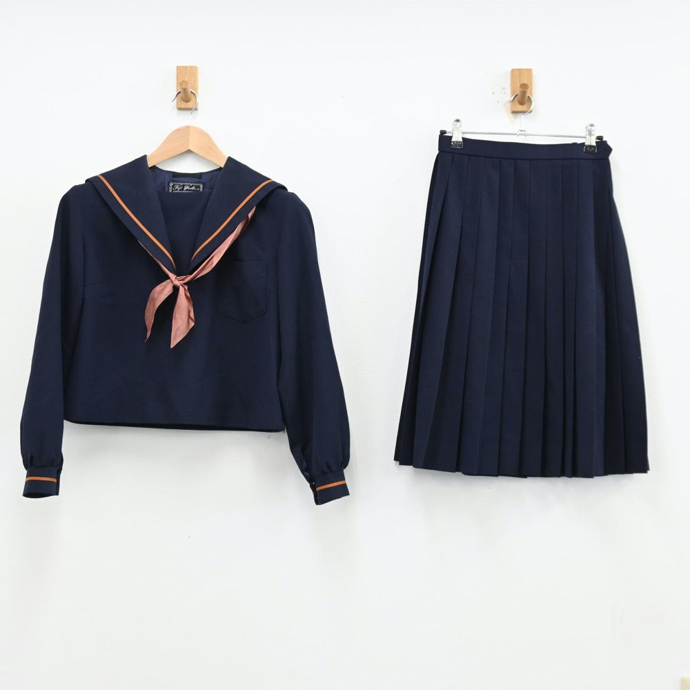 【中古】鳥取県 気高中学校 女子制服 3点（セーラー服・スカート）sf012151