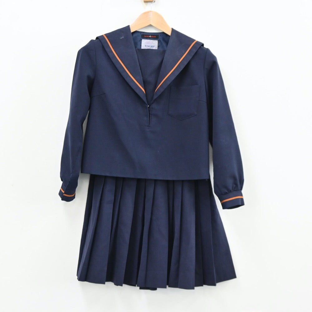 【中古】鳥取県 気高中学校 女子制服 2点（セーラー服・スカート）sf012152