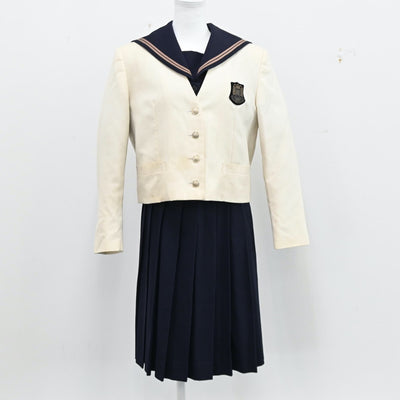 【中古】岡山県 岡山南高等学校 女子制服 3点（ブレザー・セーラー服・スカート）sf012156