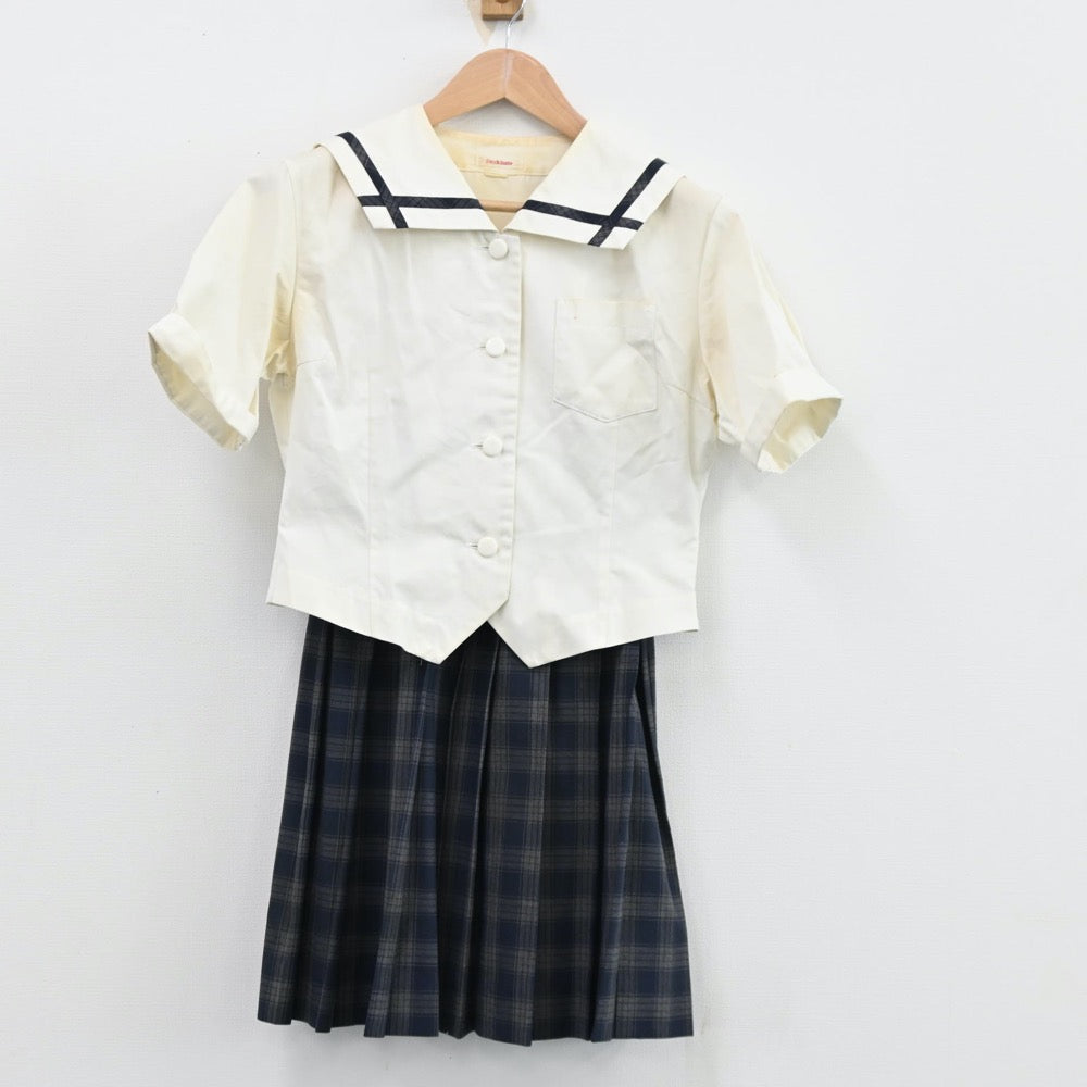 【中古】岡山県 岡山南高等学校 女子制服 3点（セーラー服・セーラー服・スカート）sf012157