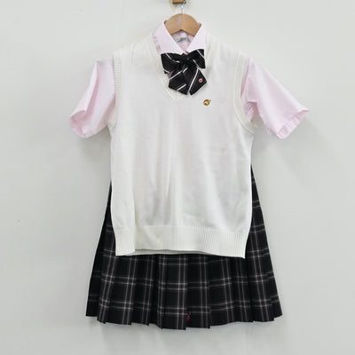 【中古】千葉県 二松學舍大学附属柏高等学校 女子制服 5点（シャツ・ニットベスト・スカート）sf012165