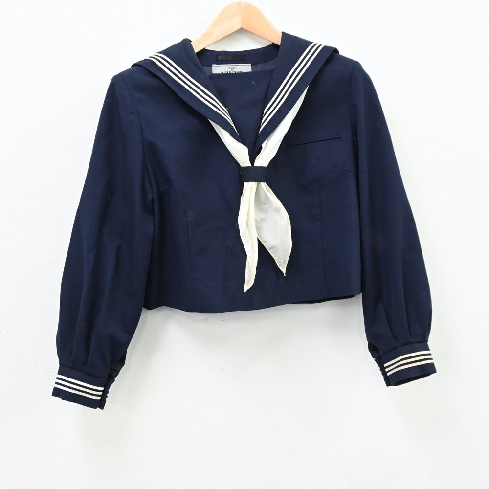 【中古】千葉県 第六中学校 女子制服 3点（セーラー服・ジャンパースカート）sf012176