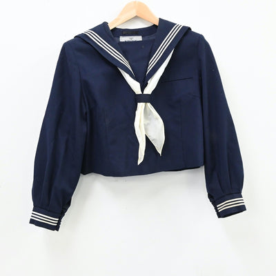 【中古】千葉県 第六中学校 女子制服 3点（セーラー服・ジャンパースカート）sf012176