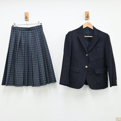 【中古】神奈川県 田浦中学校 女子制服 4点（ブレザー・スカート・スカート）sf012186