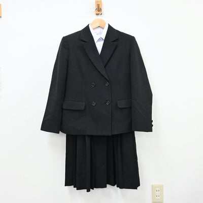 【中古】埼玉県 不動岡高等学校 女子制服 3点（ブレザー・シャツ・ジャンパースカート）sf012189