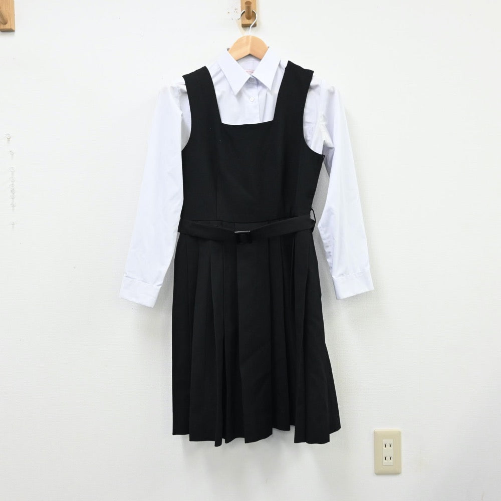 【中古】埼玉県 不動岡高等学校 女子制服 3点（ブレザー・シャツ・ジャンパースカート）sf012189