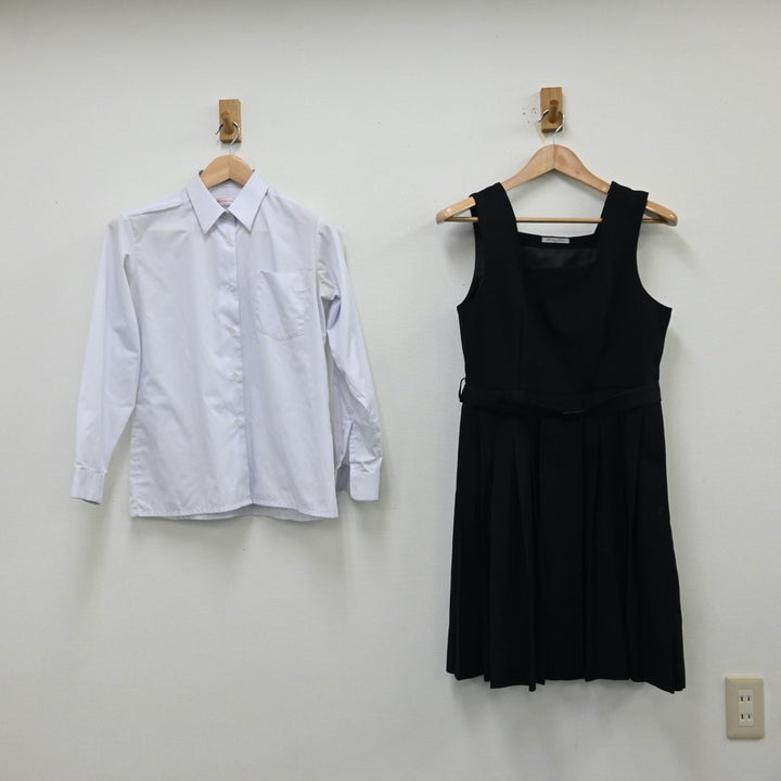 【中古】埼玉県 不動岡高等学校 女子制服 3点（ブレザー・シャツ・ジャンパースカート）sf012189