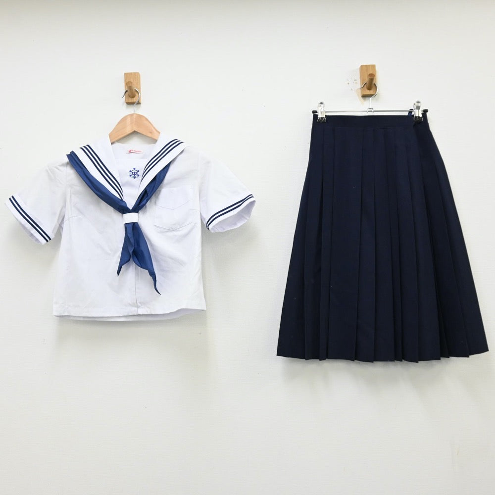 【中古】千葉県 東国分中学校 女子制服 3点（セーラー服・スカート）sf012204