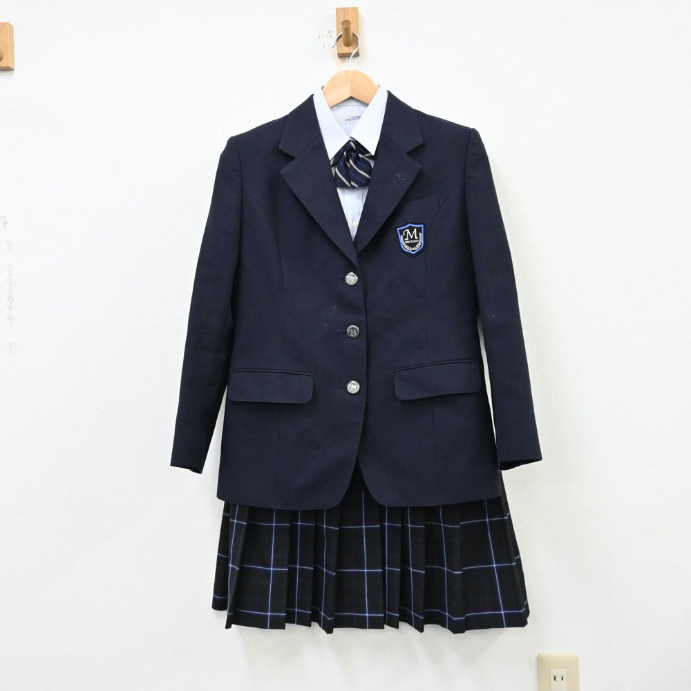 【中古】福島県 明健中学校 女子制服 5点（ブレザー・シャツ・シャツ・スカート）sf012212