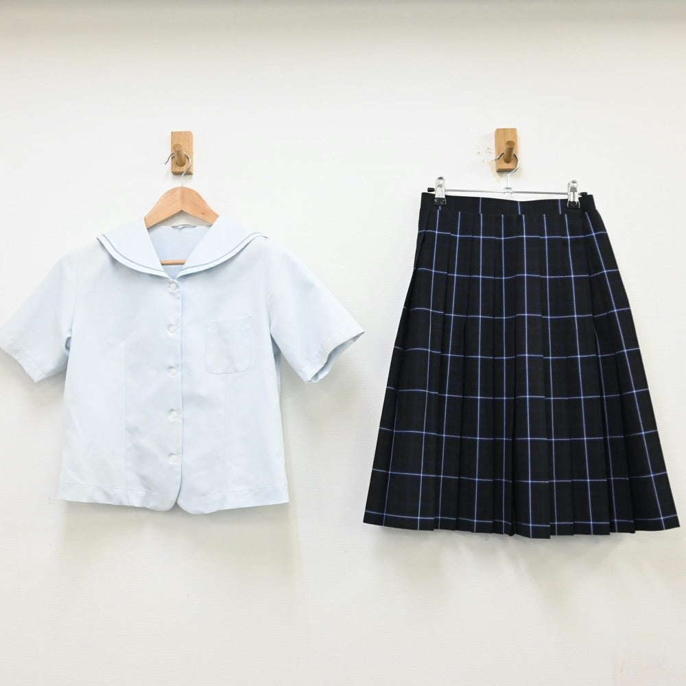 【中古】福島県 明健中学校 女子制服 3点（セーラー服・スカート）sf012213