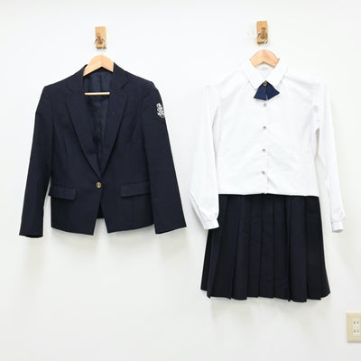 【中古】福岡県 久留米商業高等学校 女子制服 4点（ブレザー・シャツ・スカート）sf012218