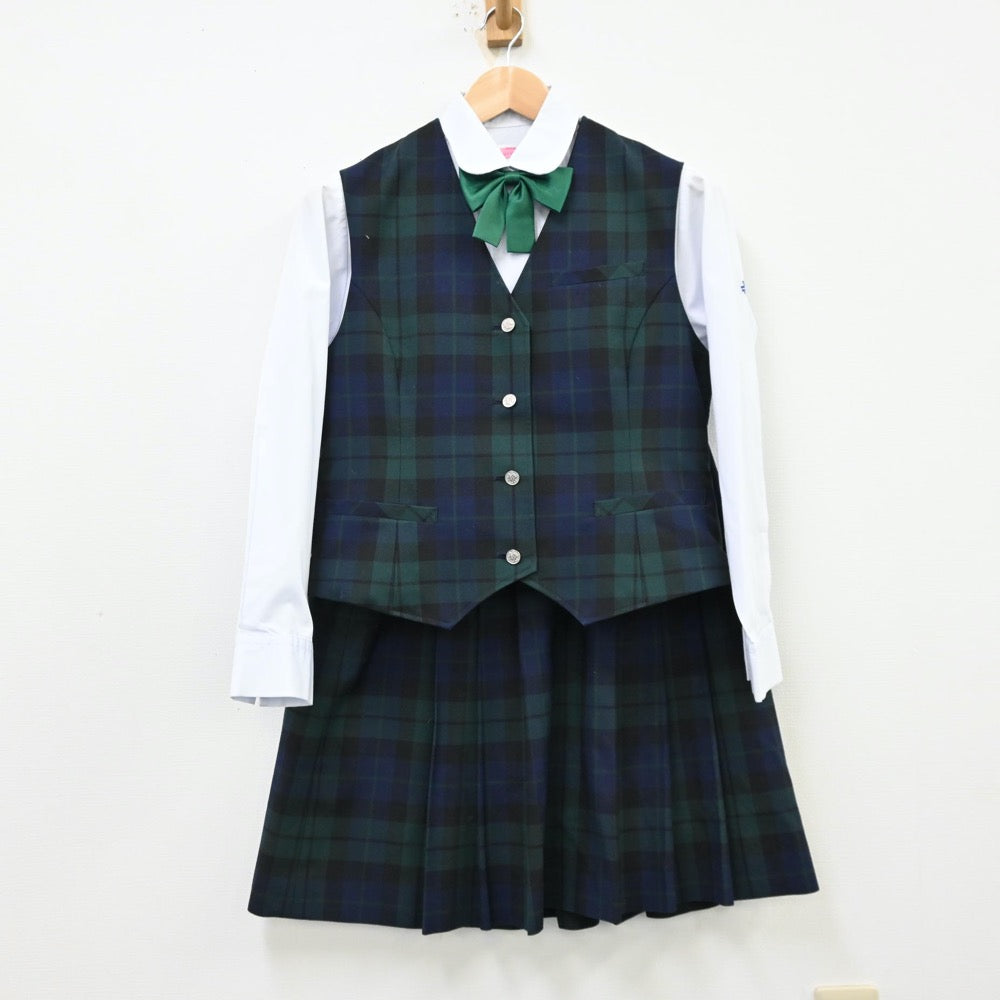 【中古】北海道 標津高等学校 女子制服 5点（ブレザー・シャツ・ベスト・スカート）sf012220