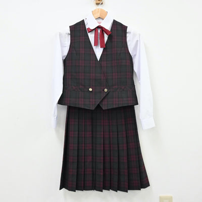 【中古】埼玉県 東中学校 女子制服 5点（ブレザー・シャツ・ベスト・スカート）sf012224