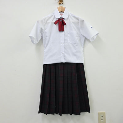 【中古】埼玉県 東中学校 女子制服 4点（シャツ・ベスト・スカート）sf012226