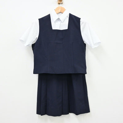 【中古】東京都 狛江第四中学校 女子制服 3点（シャツ・ベスト・スカート）sf012228