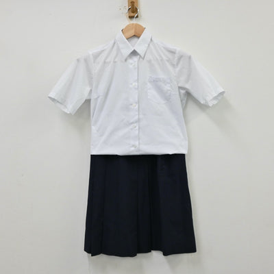 【中古】東京都 狛江第四中学校 女子制服 3点（シャツ・ベスト・スカート）sf012228