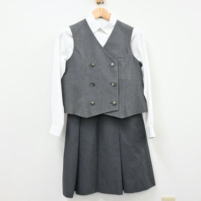 【中古】埼玉県 埼玉大学教育学部附属中学校 女子制服 4点（ブレザー・シャツ・ベスト・スカート）sf012229