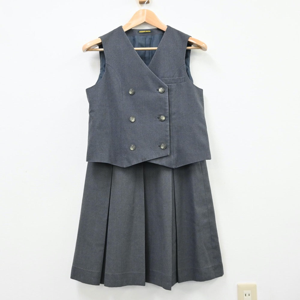 【中古】埼玉県 埼玉大学教育学部附属中学校 女子制服 2点（ベスト・スカート）sf012230