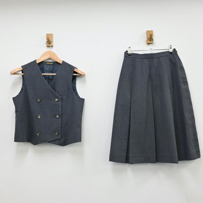 【中古】埼玉県 埼玉大学教育学部附属中学校 女子制服 2点（ベスト・スカート）sf012230