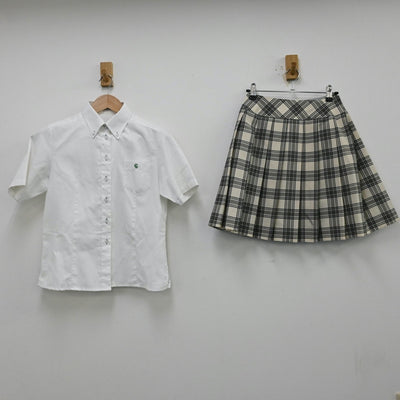 【中古】東京都 中央大学杉並高等学校 女子制服 3点（シャツ・シャツ・スカート）sf012231