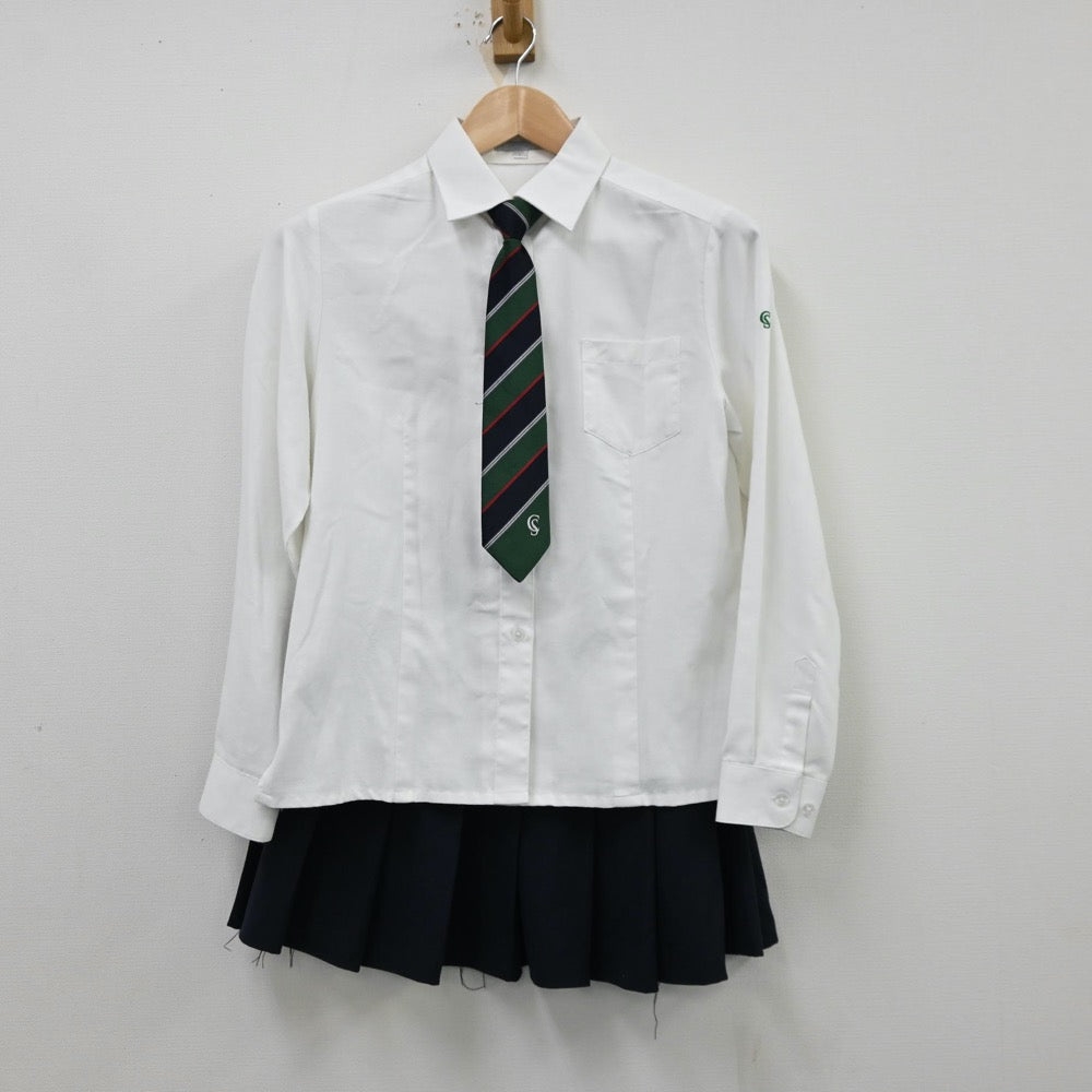 【中古】東京都 中央大学杉並高等学校 女子制服 6点（ブレザー・シャツ・ニット・スカート）sf012232